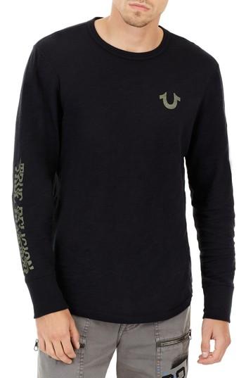 Men's True Religion Brand Jeans Distorted Logo T-shirt - Black