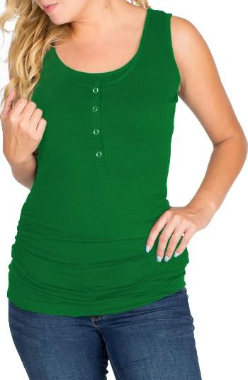 Women's Nom Maternity Henley Maternity Tank Top - Green