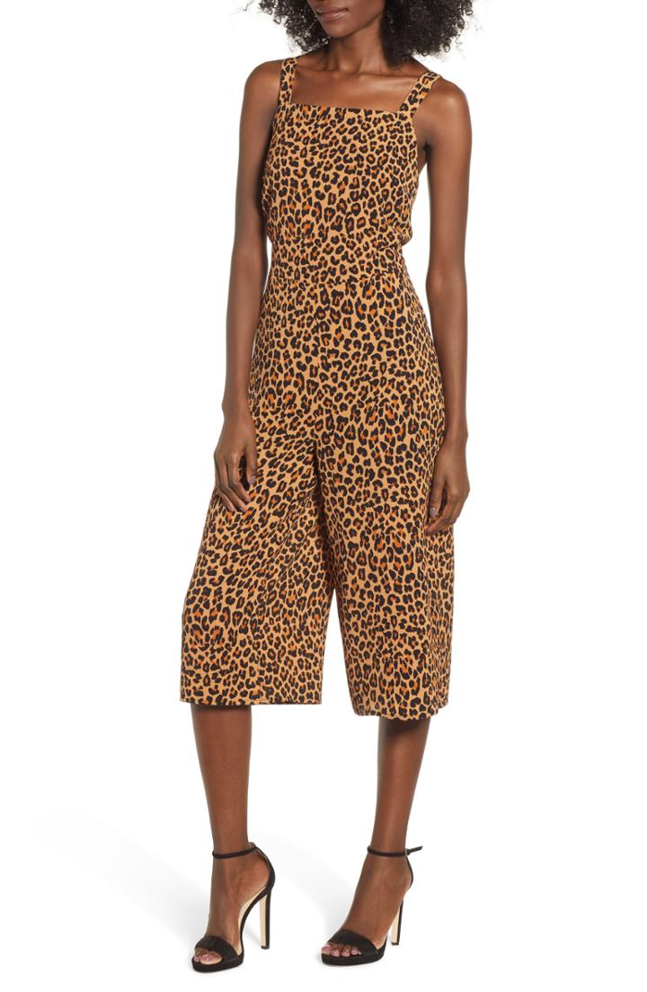 Women's Love, Fire Strappy Cropped Jumpsuit - Black