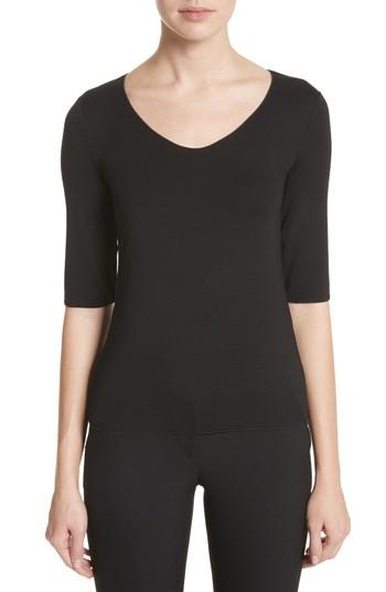 Women's Emporio Armani Stretch Knit Top Us / 42 It - Black
