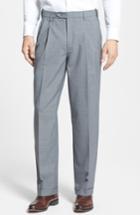 Men's Berle Self Sizer Waist Pleated Trousers X 32 - Grey