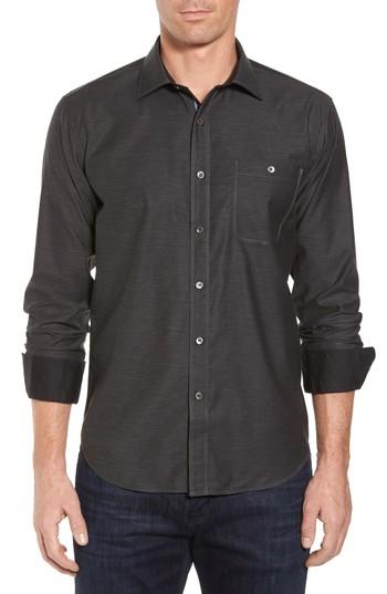 Men's Bugatchi Trim Fit Heathered Sport Shirt