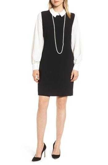 Women's Karl Lagerfeld Paris String Of Faux Pearls Dress - Black