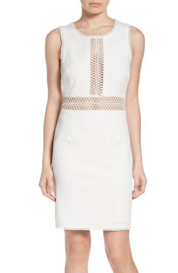 Women's Nsr Jacquard Sheath Dress - White