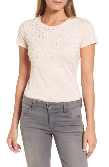 Women's Halogen Embellished Neck Tee - Pink