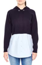 Women's Sandro Layered Look Hoodie - Blue