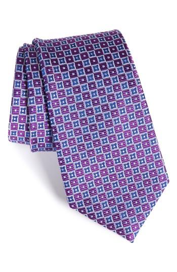 Men's Nordstrom Men's Shop Beacon Geometric Silk Tie, Size - Purple