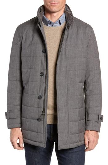 Men's Cardinal Of Canada Quilted Car Coat, Size - Grey
