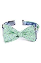 Men's The Tie Bar Crystal Moon Reversible Silk & Linen Bow Tie, Size - Blue
