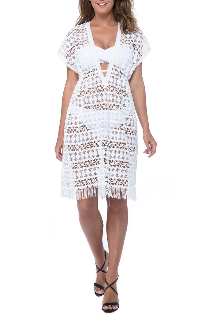 Women's Profile By Gottex Crochet Cover-up Dress - White