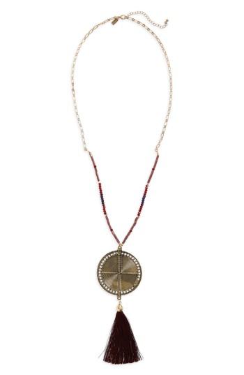 Women's Canvas Medallion Pendant Necklace