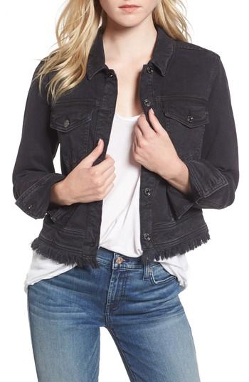 Women's 7 For All Mankind Embellished Boyfriend Denim Jacket