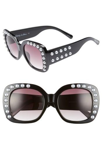 Women's Circus By Sam Edelman 53mm Imitation Pearl Sunglasses - Black