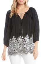 Women's Lafayette 148 New York Brayden Hand Beaded Stretch Cotton Blouse