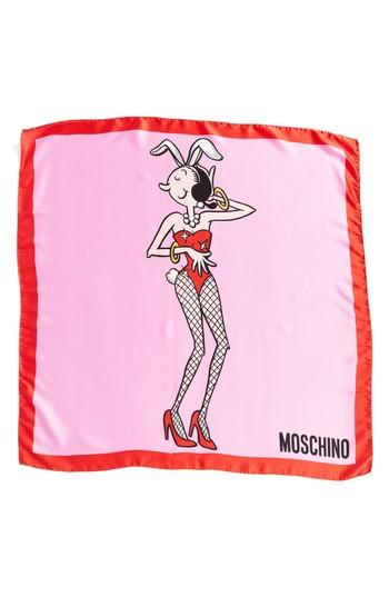 Women's Moschino Olive Oyl Playboy Silk Scarf, Size - Pink