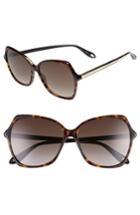 Women's Givenchy 59mm Butterfly Sunglasses - Dark Havana
