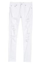 Men's Topman Skinny Spray On Ripped Jeans X 34 - White