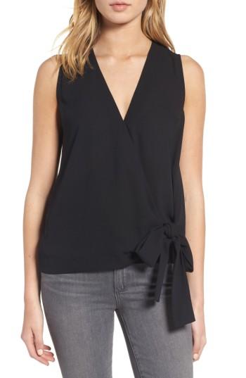 Women's Trouve Tie Front Sleeveless Top - Black