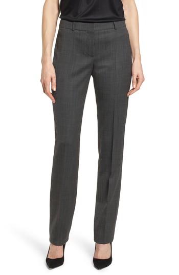 Women's Boss Tamea Straight Leg Stretch Wool Suit Pants R - Black
