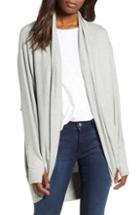 Petite Women's Caslon Off Duty Knit Cardigan P - Grey