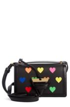 Loewe Mini Barcelona Hearts Calfskin Leather Crossbody Bag - Black