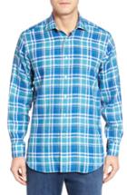 Men's Robert Talbott Crespi Iv Tailored Fit Sport Shirt, Size - Blue/green