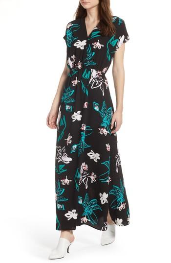 Women's Halogen V-neck Maxi Dress - Black