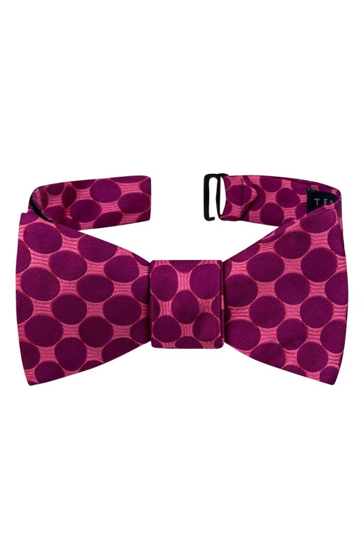 Men's Ted Baker London Circles Silk Bow Tie, Size - Pink