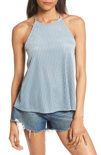 Women's Soprano Ribbed Velvet Tank - Blue