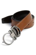 Men's Salvatore Ferragamo Reversible Leather Belt - Brown/ Black