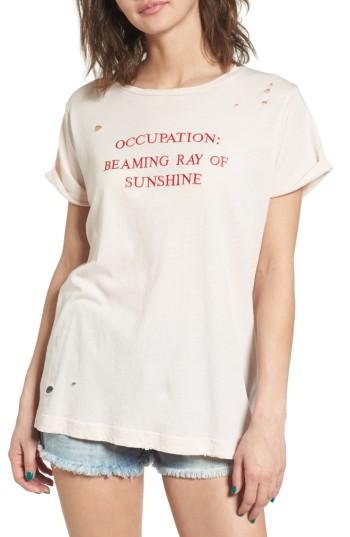 Women's Wildfox Part Time Destructed Tee - Pink