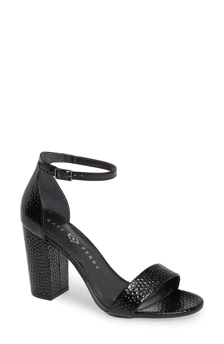Women's Katy Perry Goldy Block Heel Sandal .5 M - Black