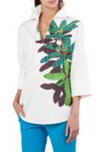Women's Akris Punto Tropical Print Kimono Blouse