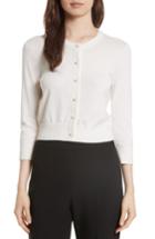 Women's Kate Spade New York Crop Silk Blend Cardigan - Ivory