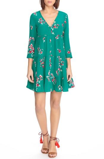 Women's Sezane Aure Silk A-line Dress Us / 34 Fr - Blue/green