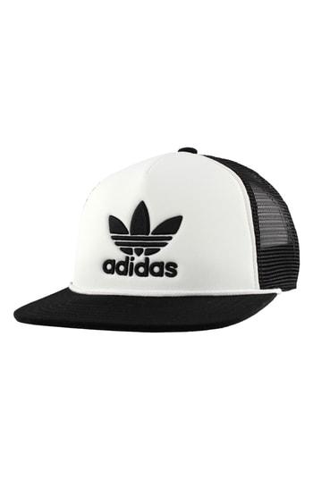 Men's Adidas Originals Trefoil Trucker Hat - White
