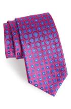 Men's Nordstrom Men's Shop Criss Cross Geometric Silk Tie, Size - Blue/green