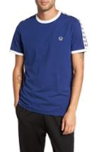 Men's Fred Perry Extra Trim Fit Cotton Ringer T-shirt, Size - Blue