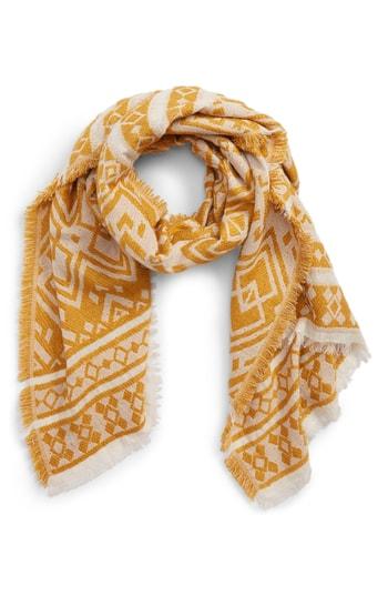 Women's Madewell Geometric Jacquard Scarf, Size - Yellow