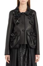 Women's Fendi Floral Applique Nappa Leather Jacket