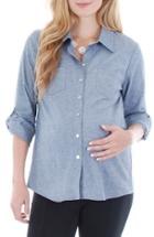 Women's Everly Grey 'batina' Maternity Shirt - Blue