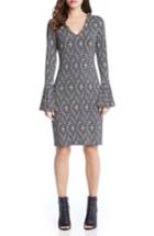 Women's Karen Kane Print Bell Sleeve Dress - Black