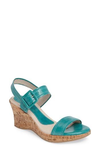 Women's David Tate Newport Wedge Sandal N - Blue/green