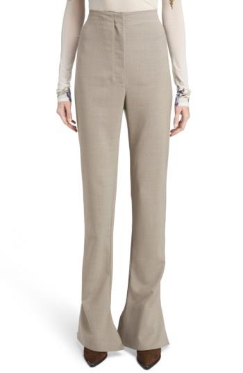 Women's Acne Studios Toni Fluid Wide Leg Wool Pants Us / 32 Eu - Beige