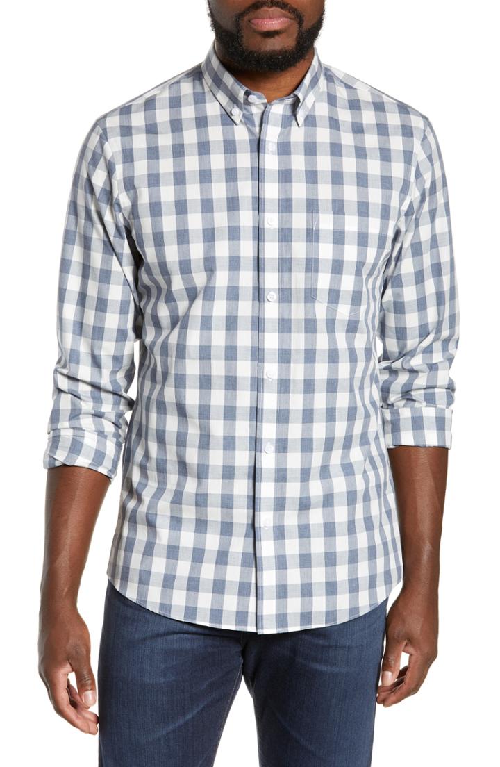 Men's Nordstrom Men's Shop Check Sport Shirt - Blue