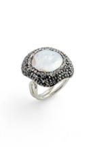 Women's Elise M. Clarinet Mother-of-pearl & Crystal Adjustable Ring