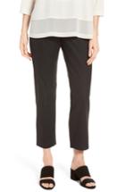 Petite Women's Eileen Fisher Organic Stretch Cotton Twill Ankle Pants P - Black