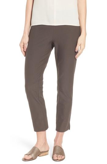 Women's Eileen Fisher Notch Cuff Slim Crop Pants, Size - Grey