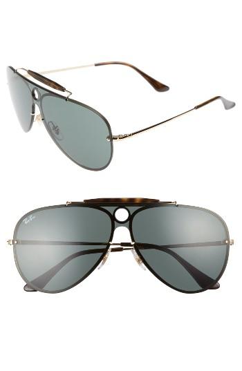 Women's Ray-ban Blaze Shooter Shield Sunglasses - Gold/ Green