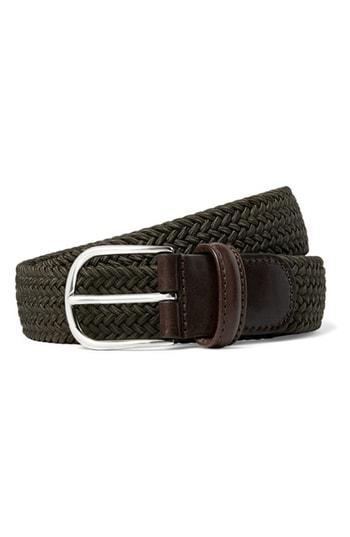 Men's Anderson's Basic Stretch Woven Belt - Olive